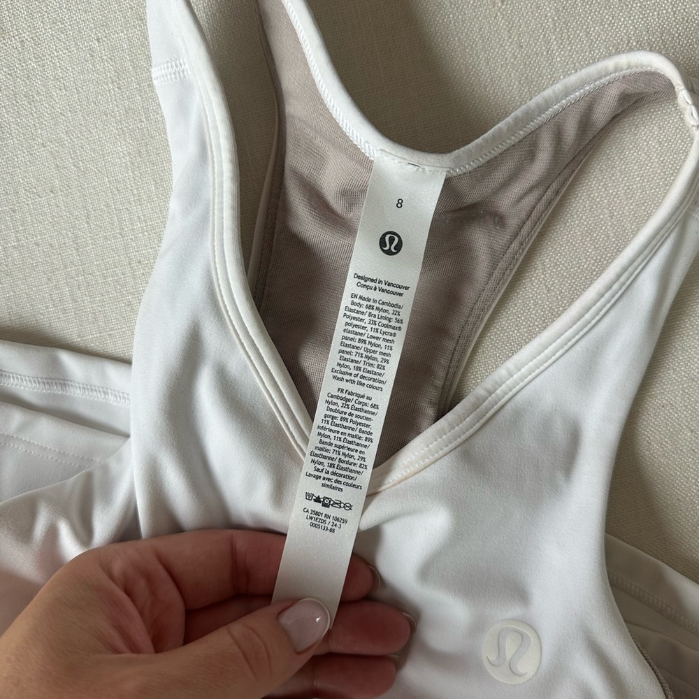 lululemon athletica White Sports tank with bra